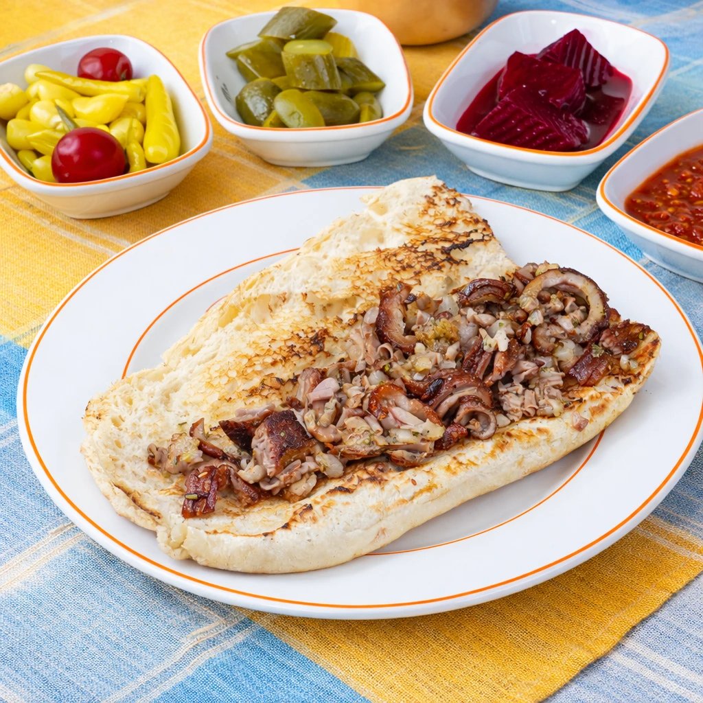 Üç Çeyrek Ekmek İ̇ri Kıyım Ekmek Arası Kokoreç